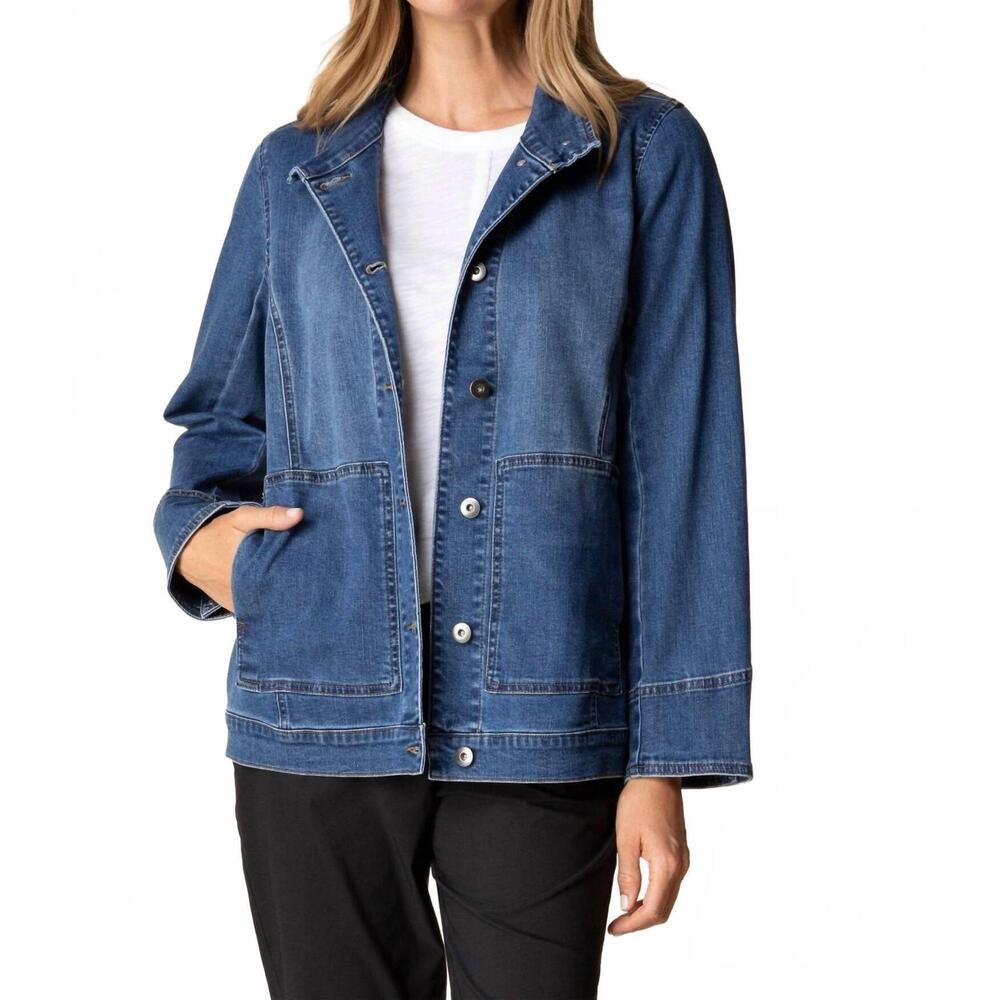 NEW HABITAT stretch adventure jacket in medium denim